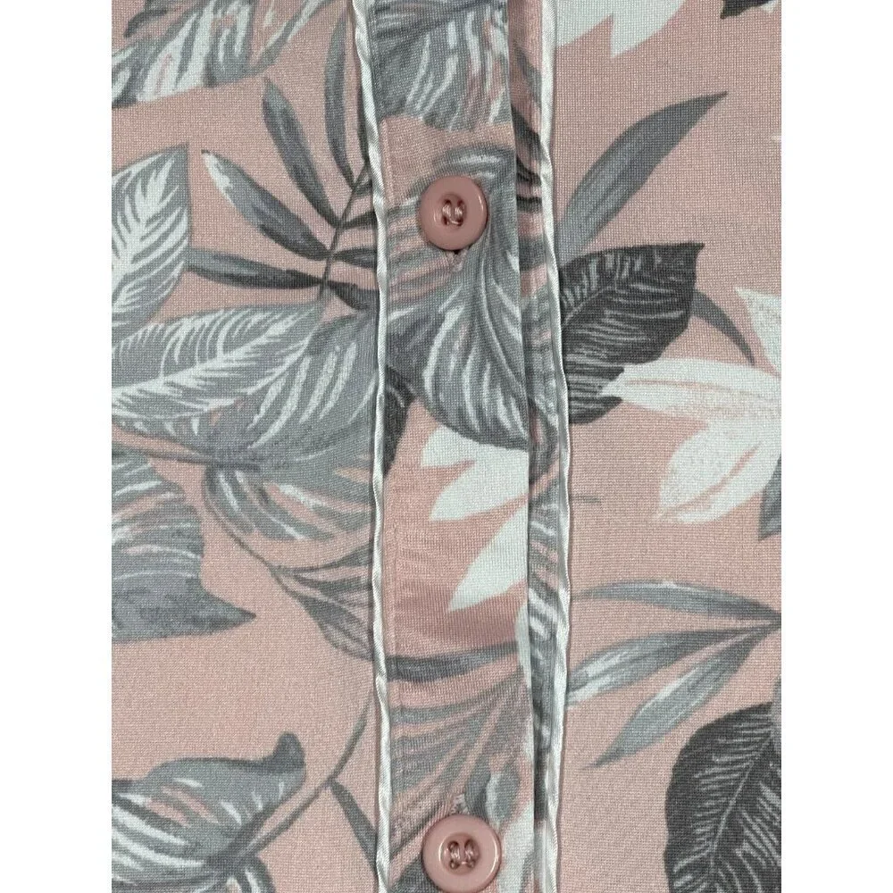 Tahari Pink/Silver Camp Shirt & Short Pajama Set SIZE-XL - Picture 5 of 13